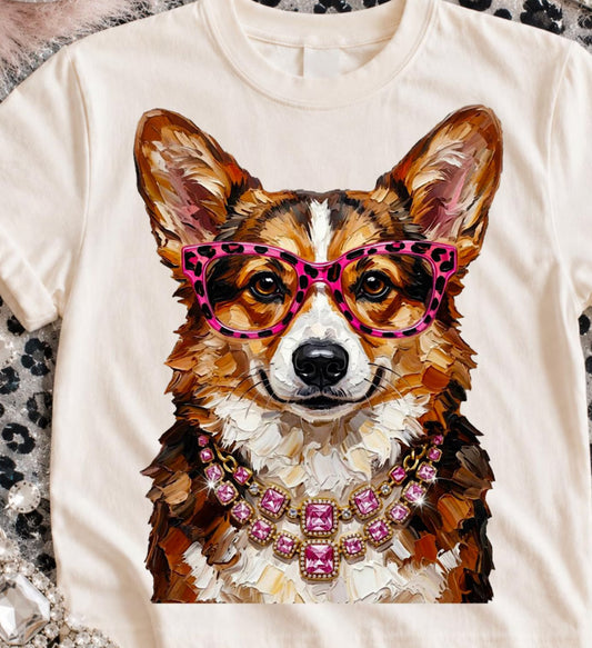 Ivory Boujee Corgi Graphic Tee or Sweatshirt