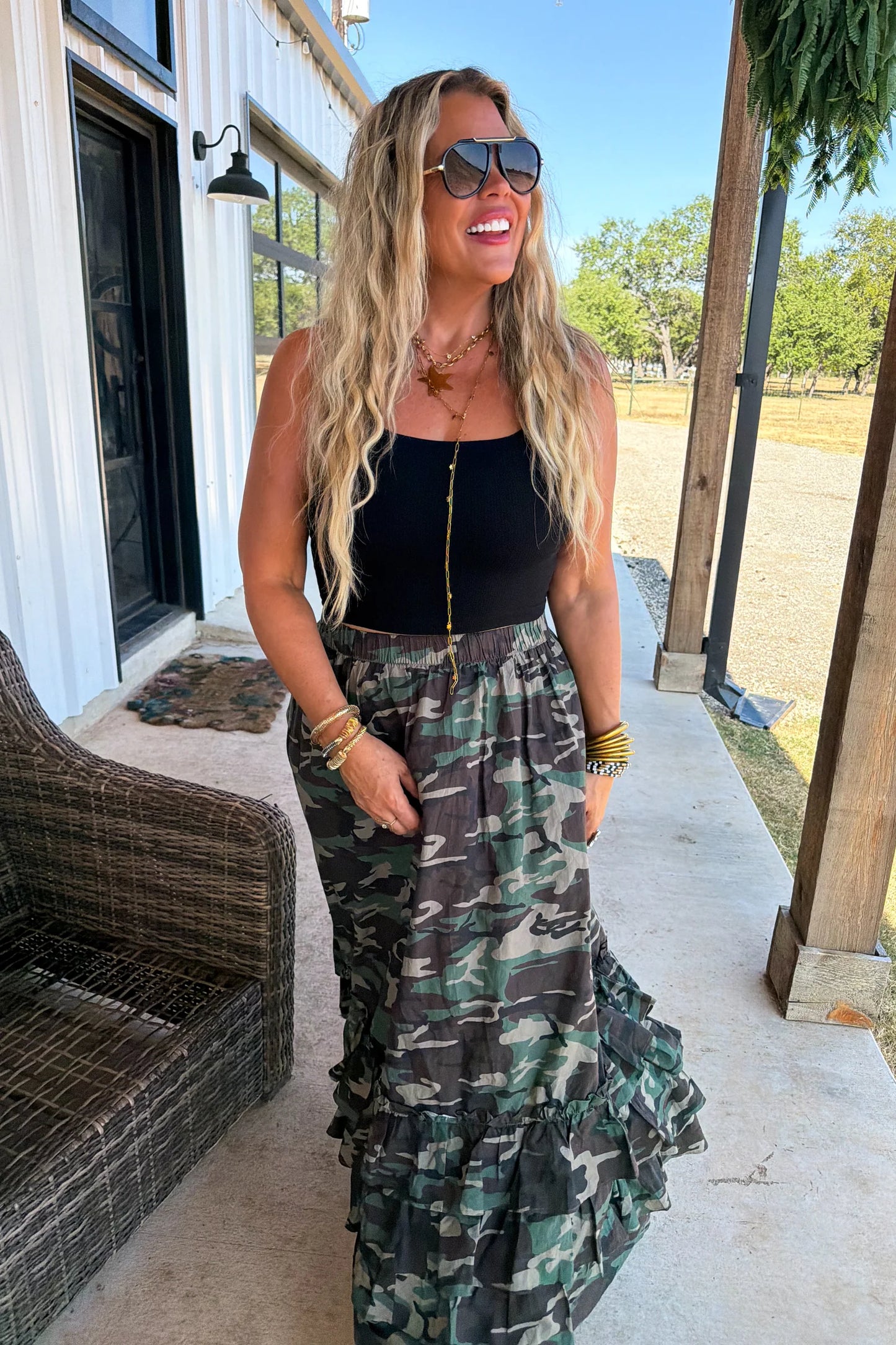 Pre Order: Hidden Gem Camo Maxi Skirt