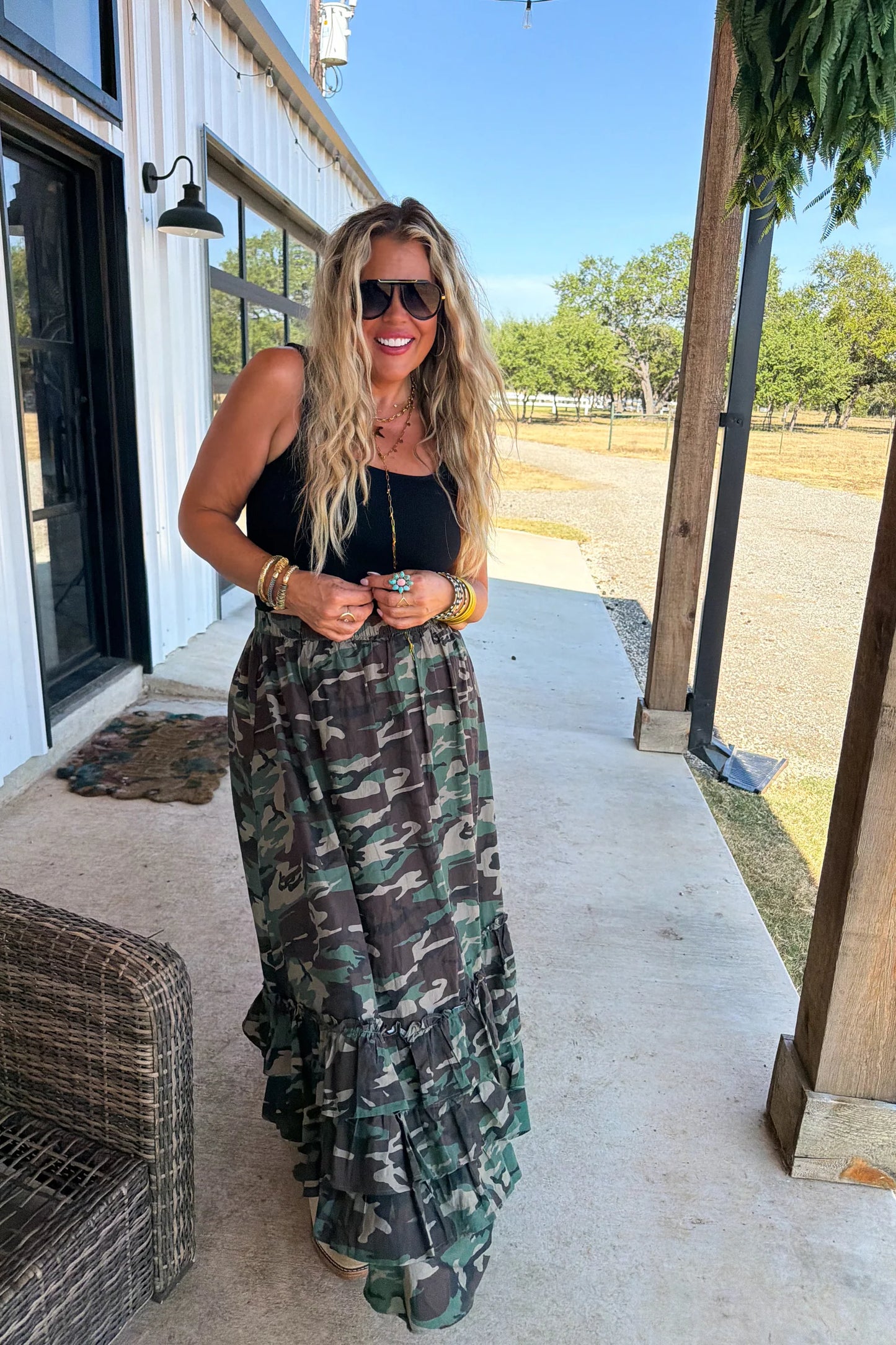 Pre Order: Hidden Gem Camo Maxi Skirt