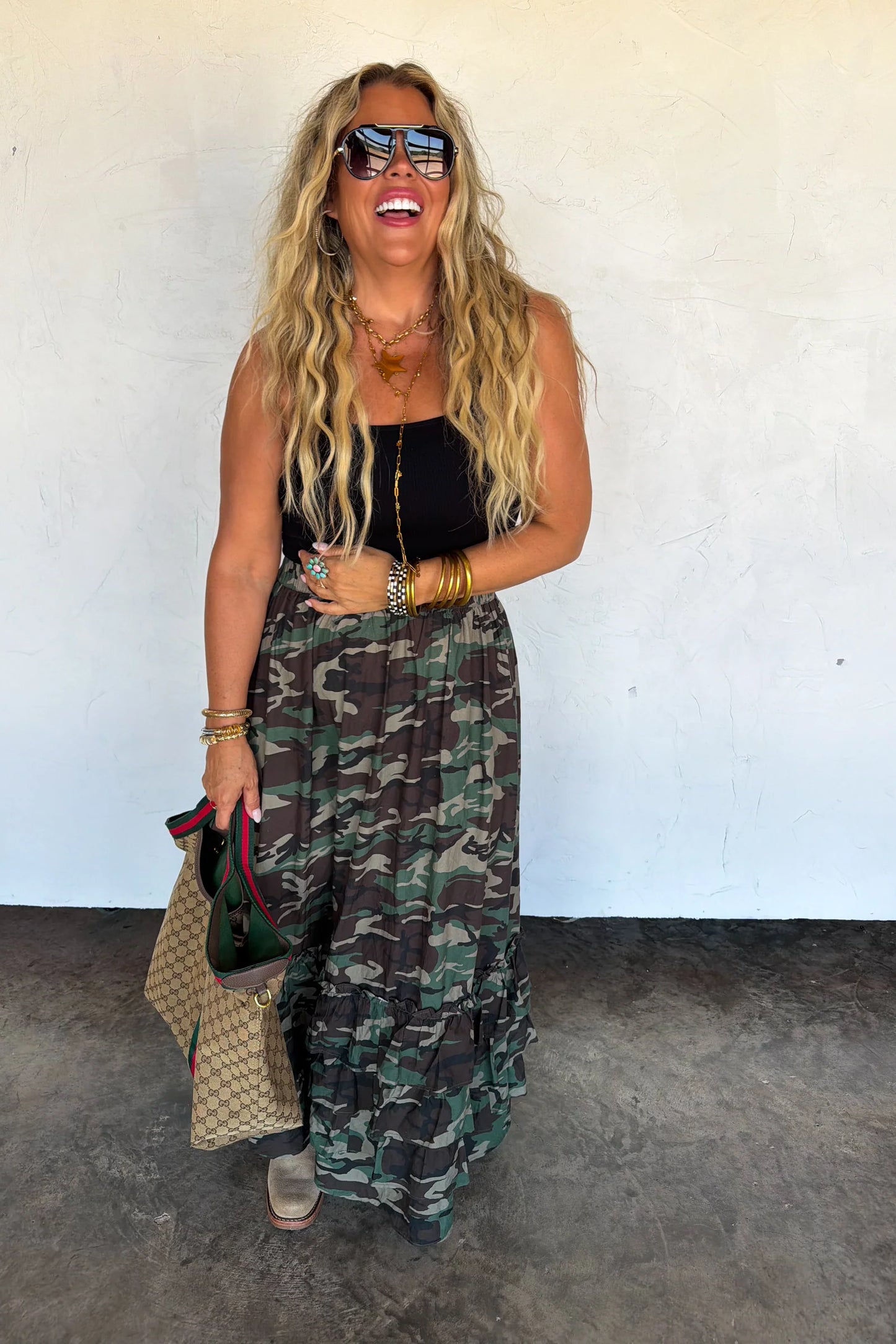 Pre Order: Hidden Gem Camo Maxi Skirt