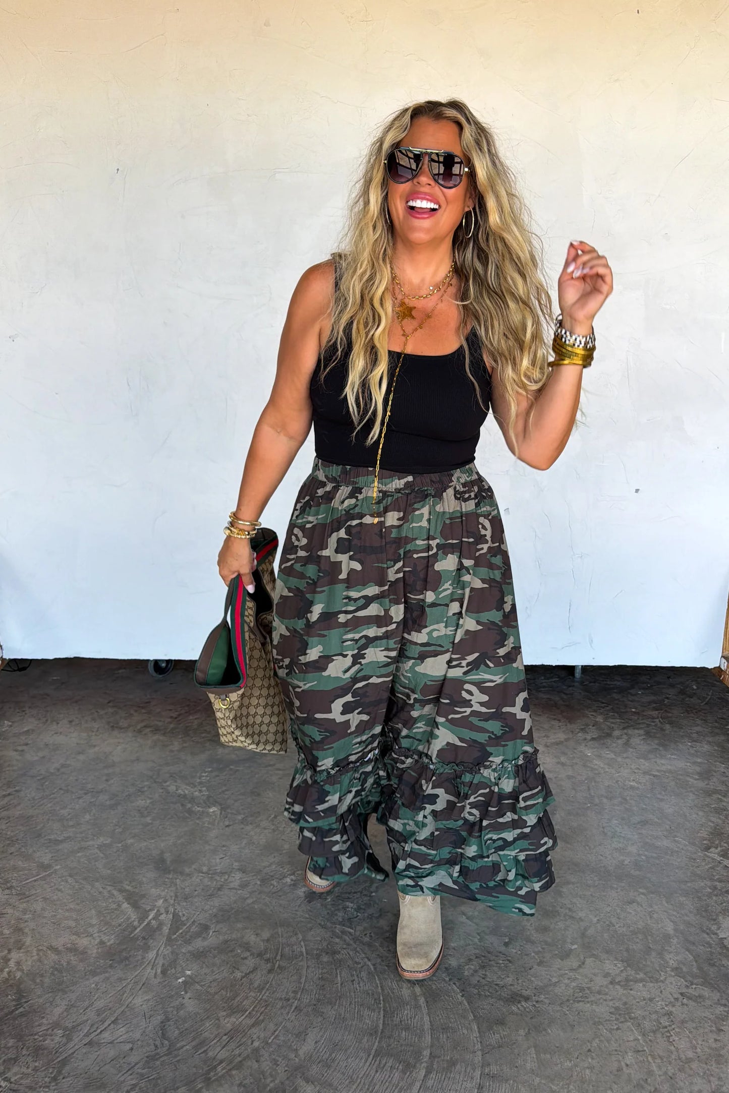 Pre Order: Hidden Gem Camo Maxi Skirt