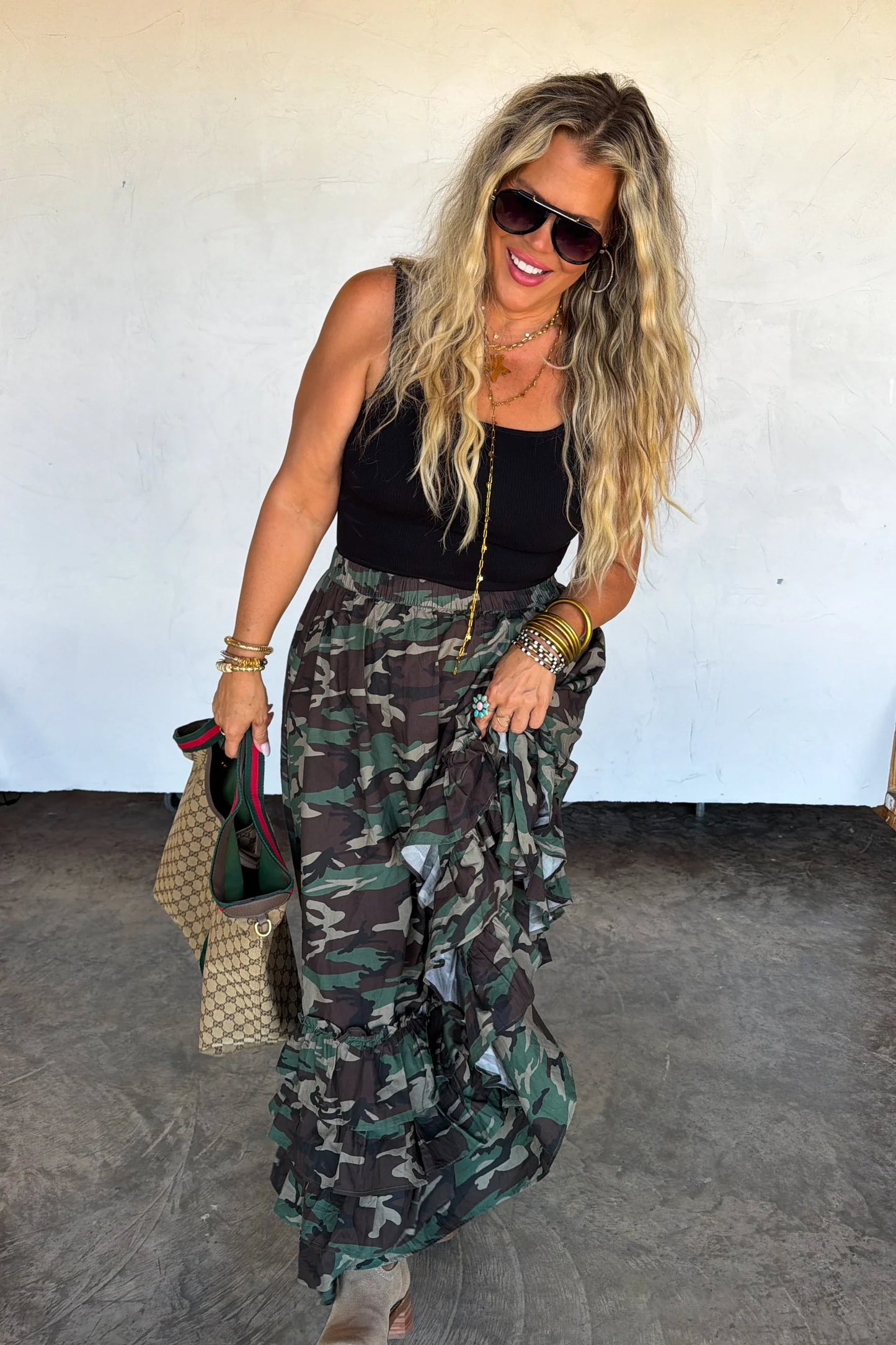 Pre Order: Hidden Gem Camo Maxi Skirt
