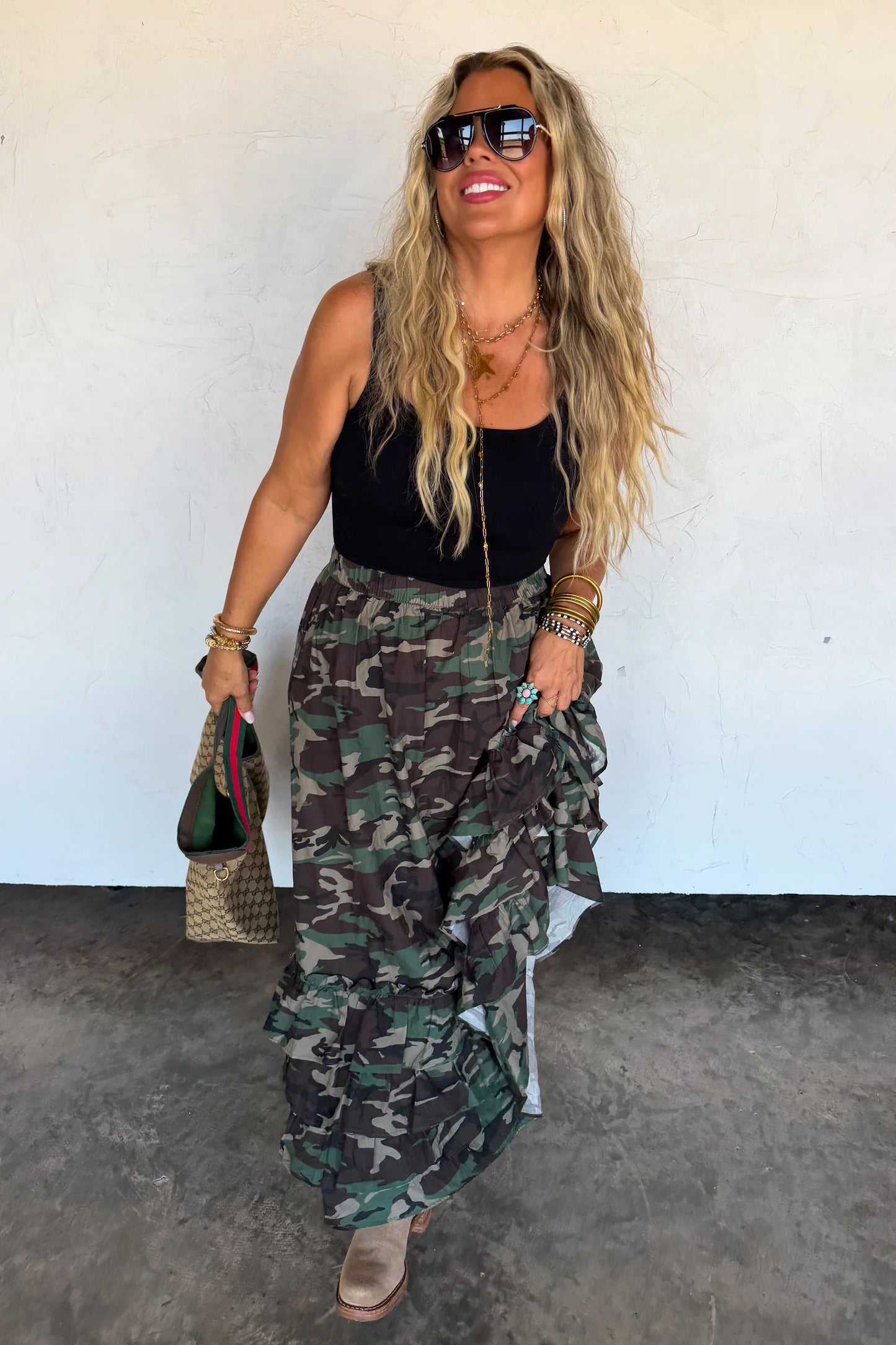 Pre Order: Hidden Gem Camo Maxi Skirt