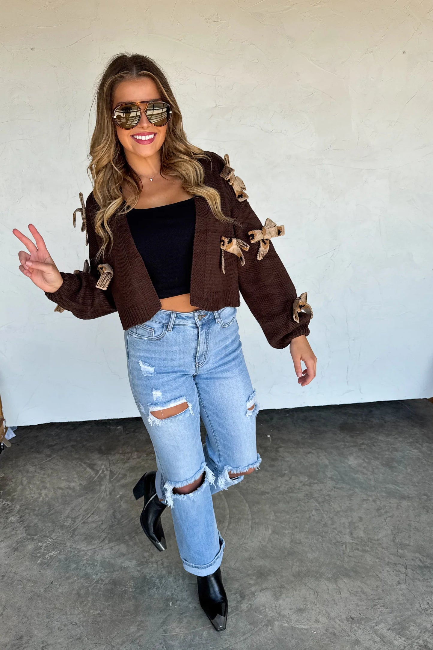 Pre Order: Sloane Bow Knit Cardigan