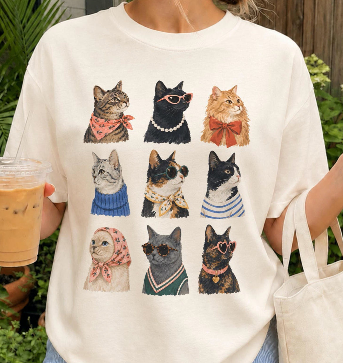 Glamorous Cats Graphic Tee or Sweatshirt