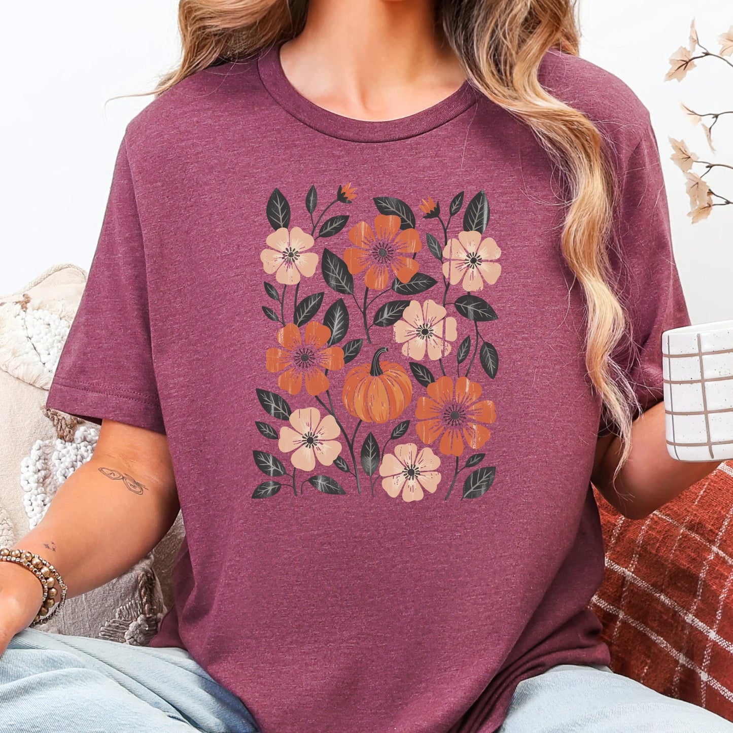 Boho Floral Fall Graphic Tee - 3 color options