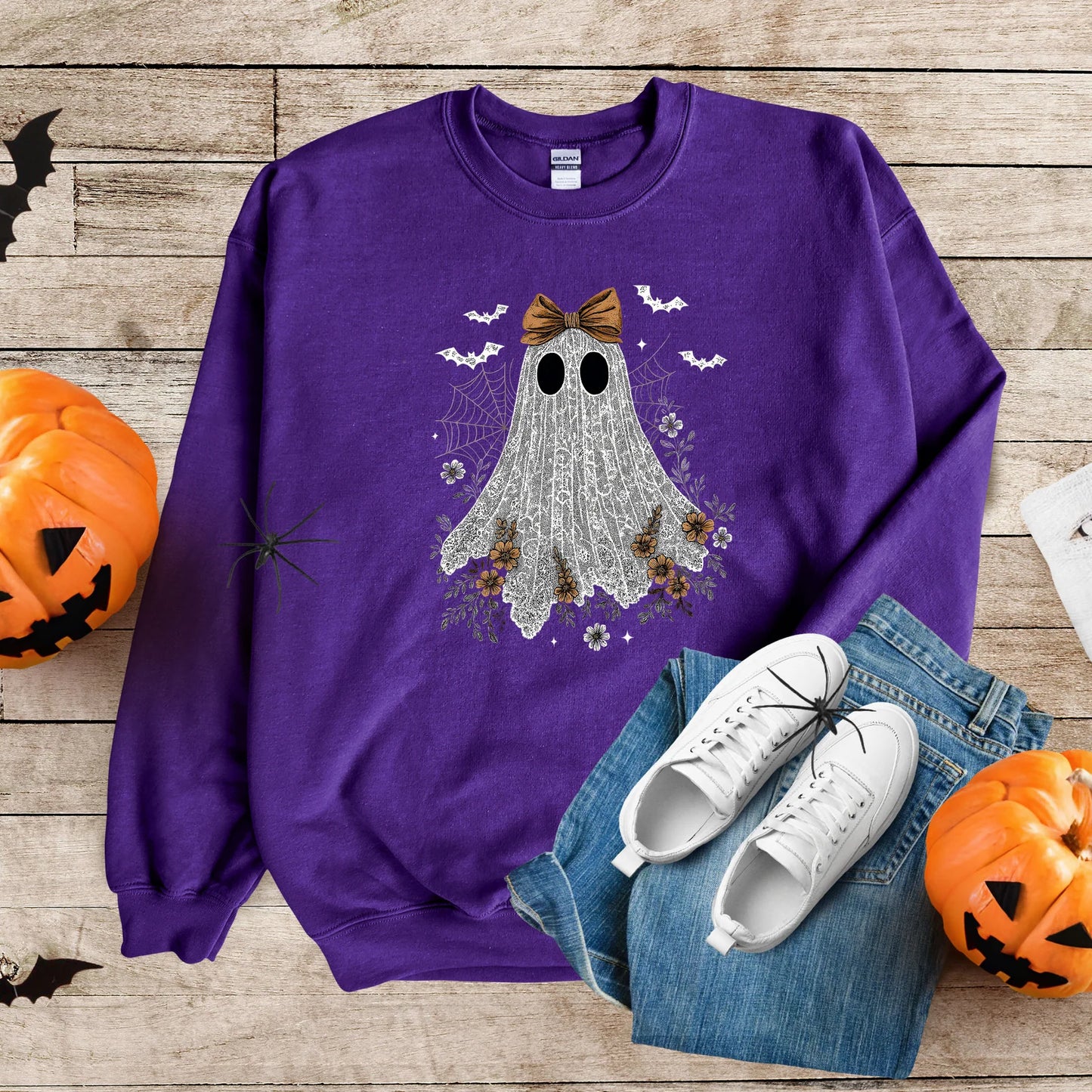 Halloween Ghost Graphic Tee or Sweatshirt - 2 color options