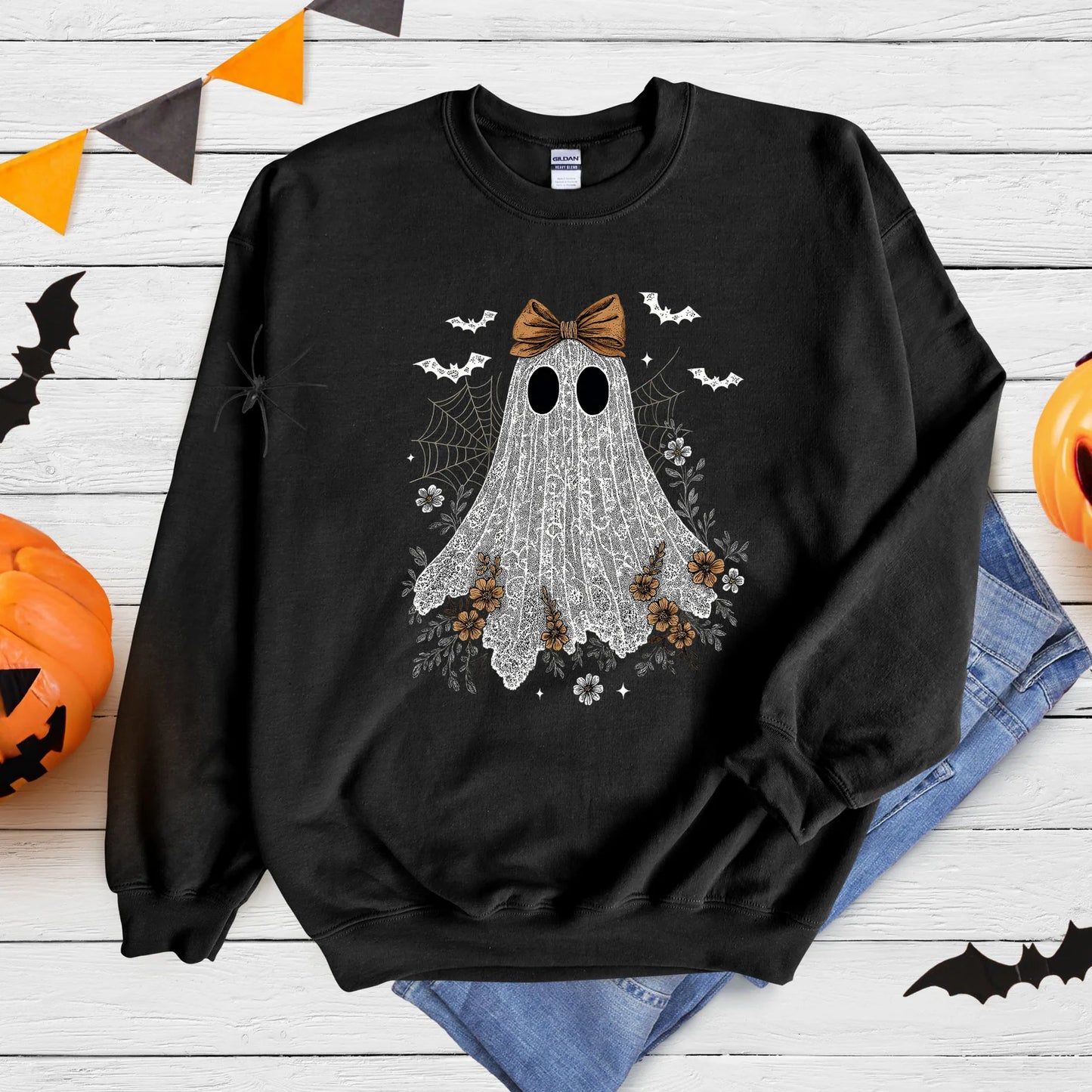 Halloween Ghost Graphic Tee or Sweatshirt - 2 color options