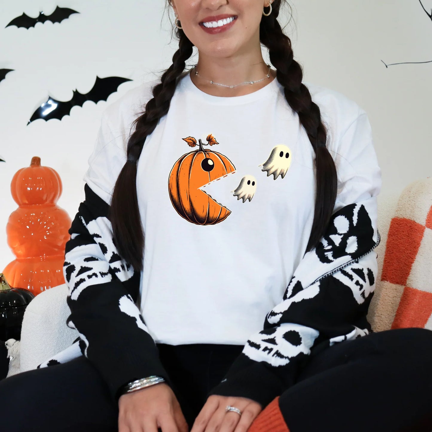 Pumpkin Pac Ghosts Graphic Tee - 2 colors