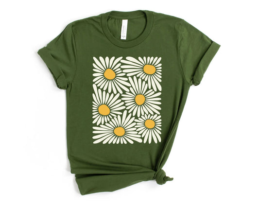 Abstract Daisies Graphic Tee - 3 colors