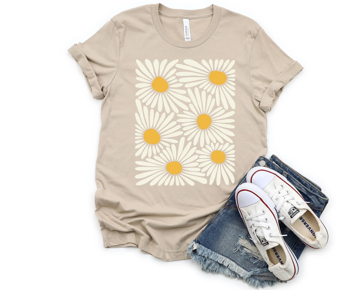 Abstract Daisies Graphic Tee - 3 colors