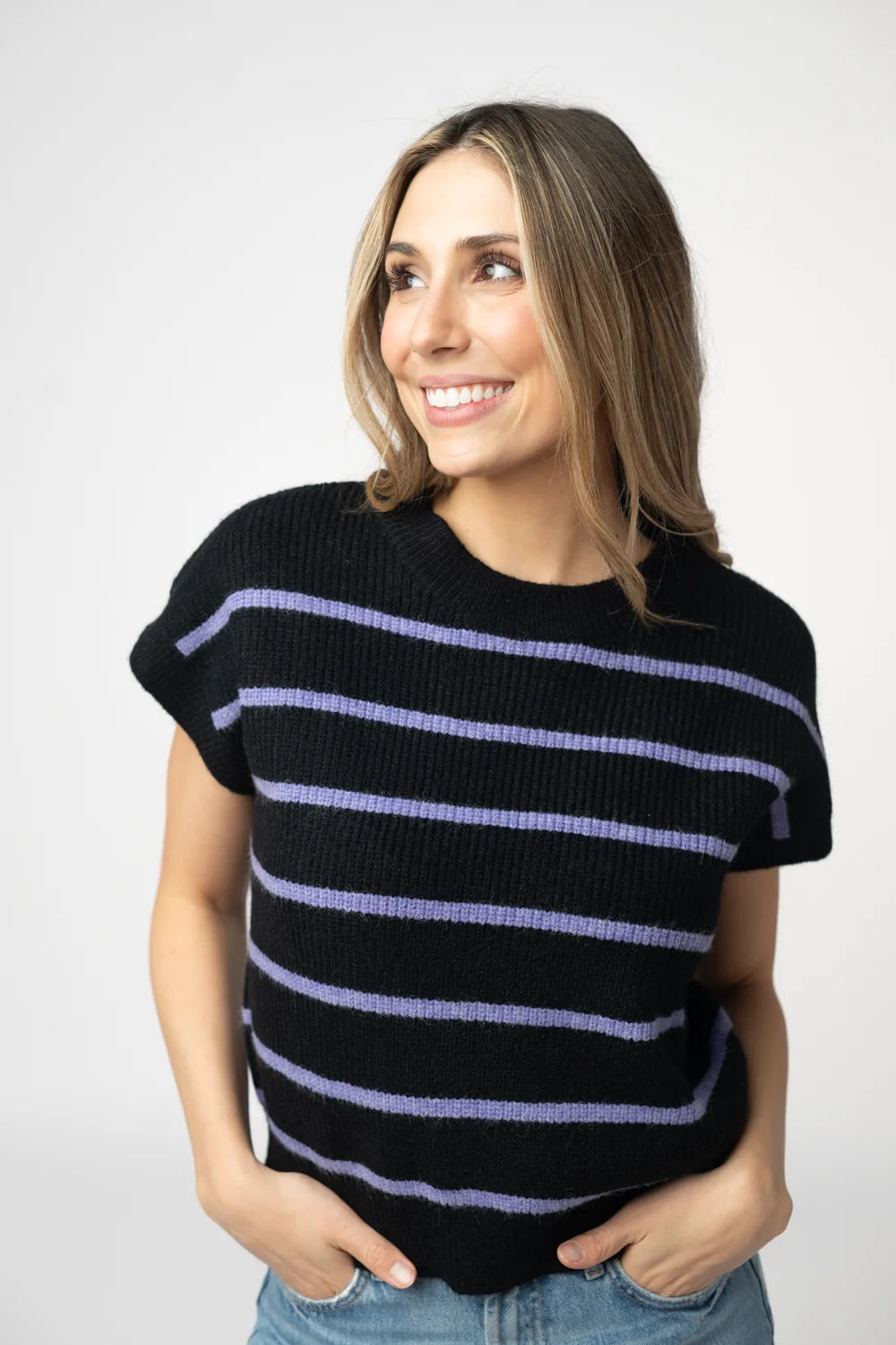 Black and Purple Striped Sweater