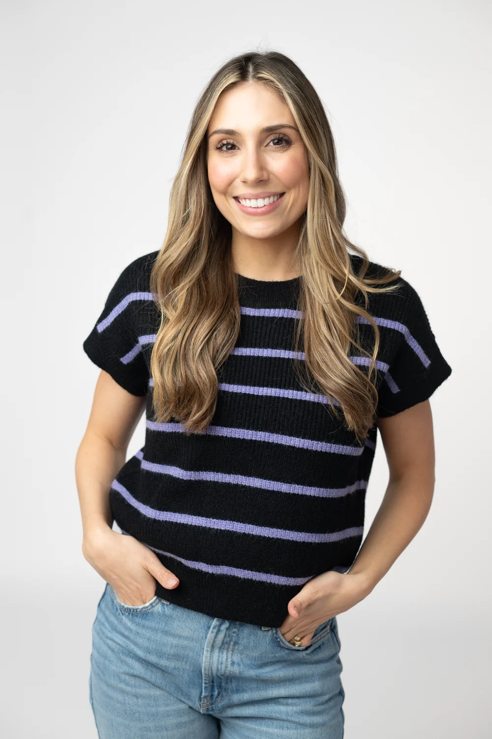 Black and Purple Striped Sweater