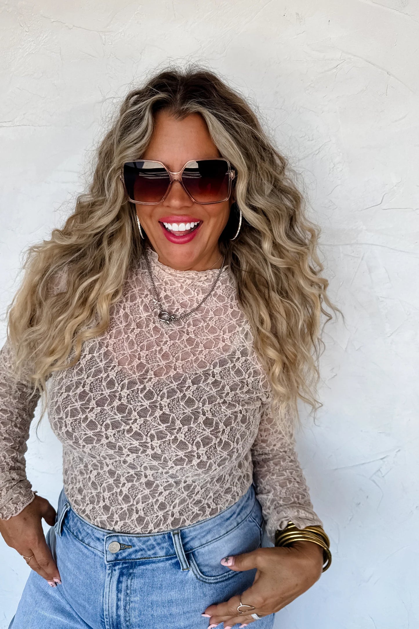 Pre Order: Jolie Lace Thumbhole Top