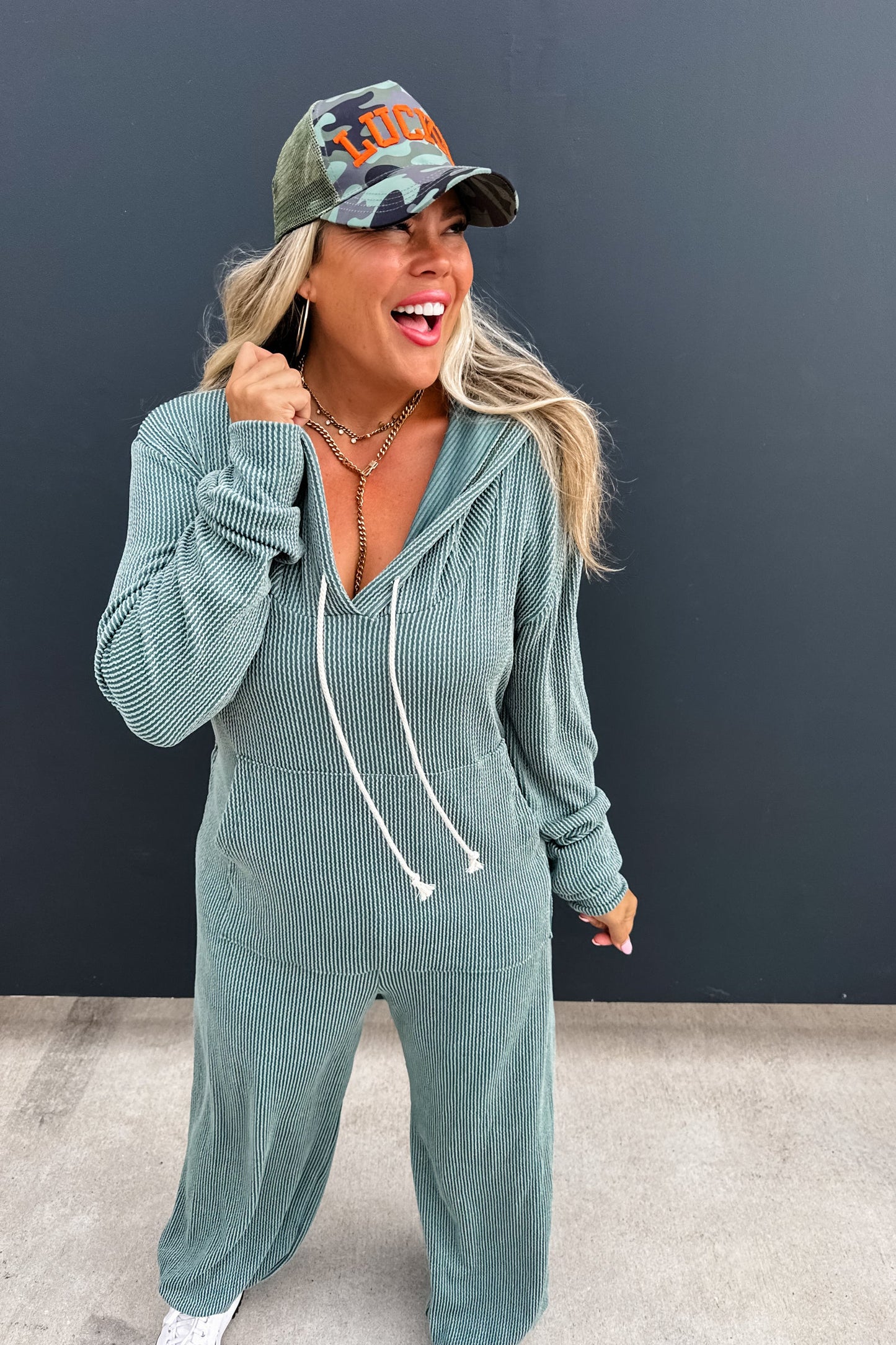 Pre Order: Ribbed Hayden Hoodie Jumpsuit