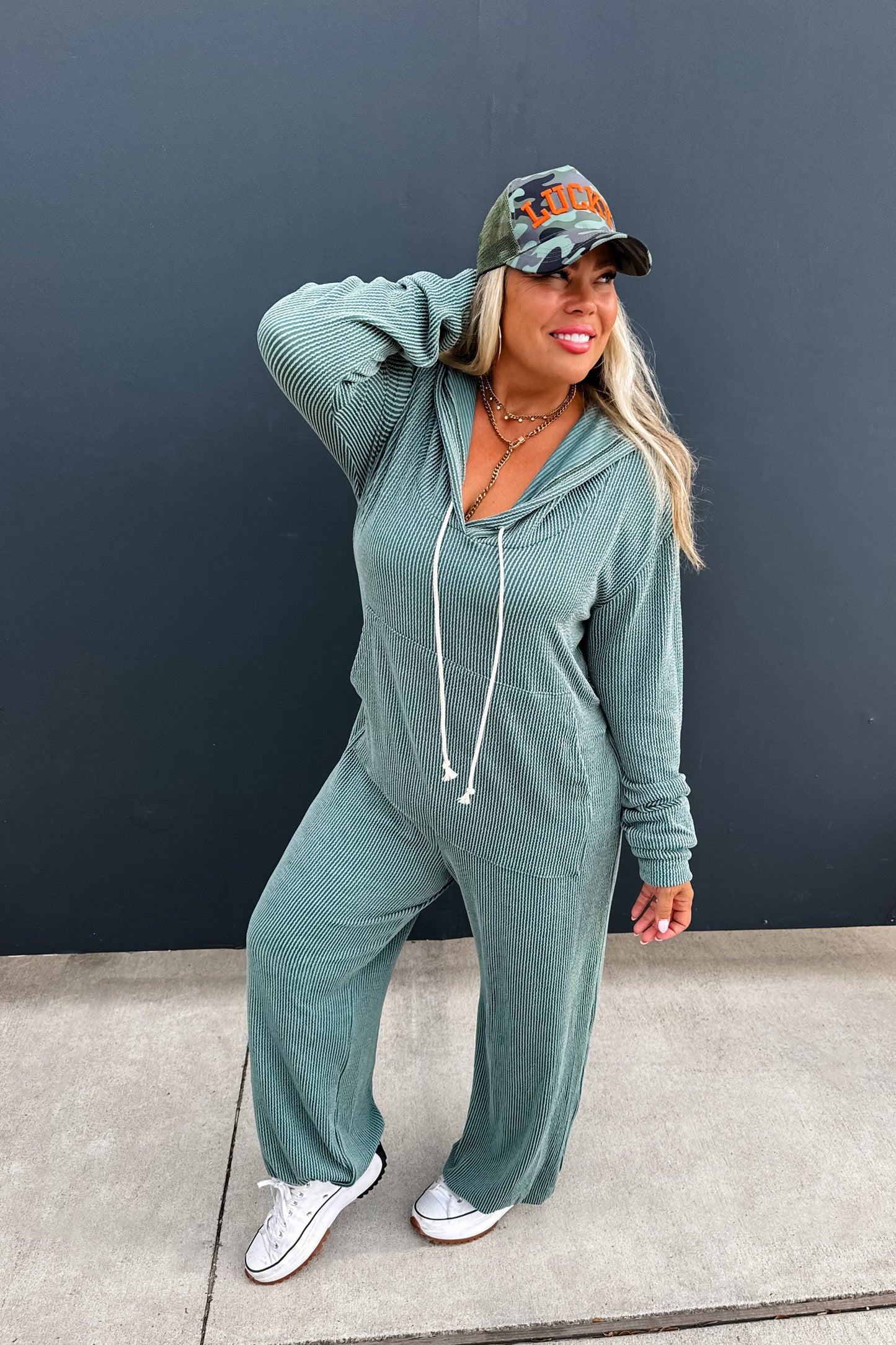 Pre Order: Ribbed Hayden Hoodie Jumpsuit