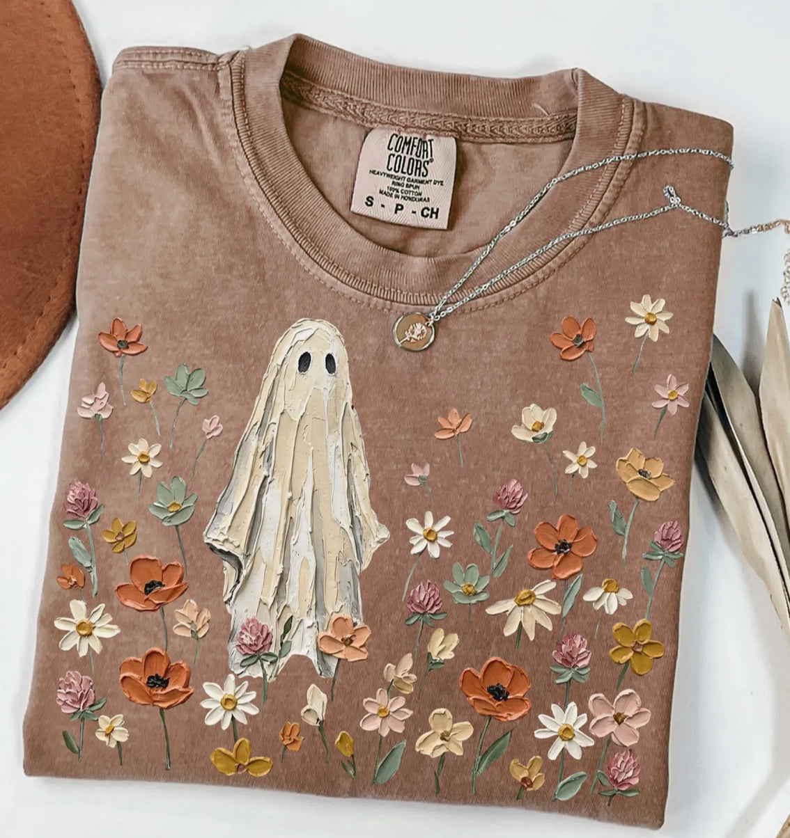 Espresso Floral Ghost Graphic Tee or Sweatshirt