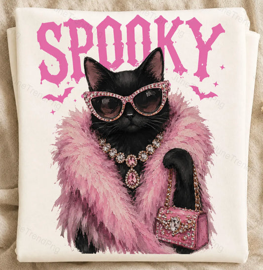 Spooky Boujee Cat Graphic Tee or Sweatshirt
