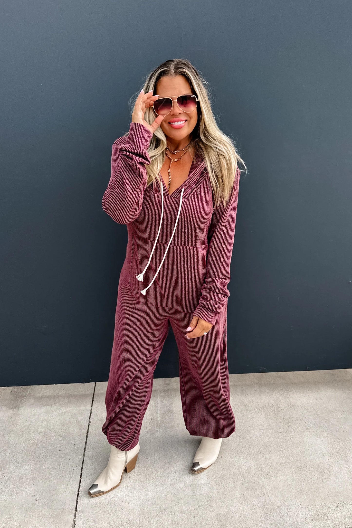 Pre Order: Ribbed Hayden Hoodie Jumpsuit