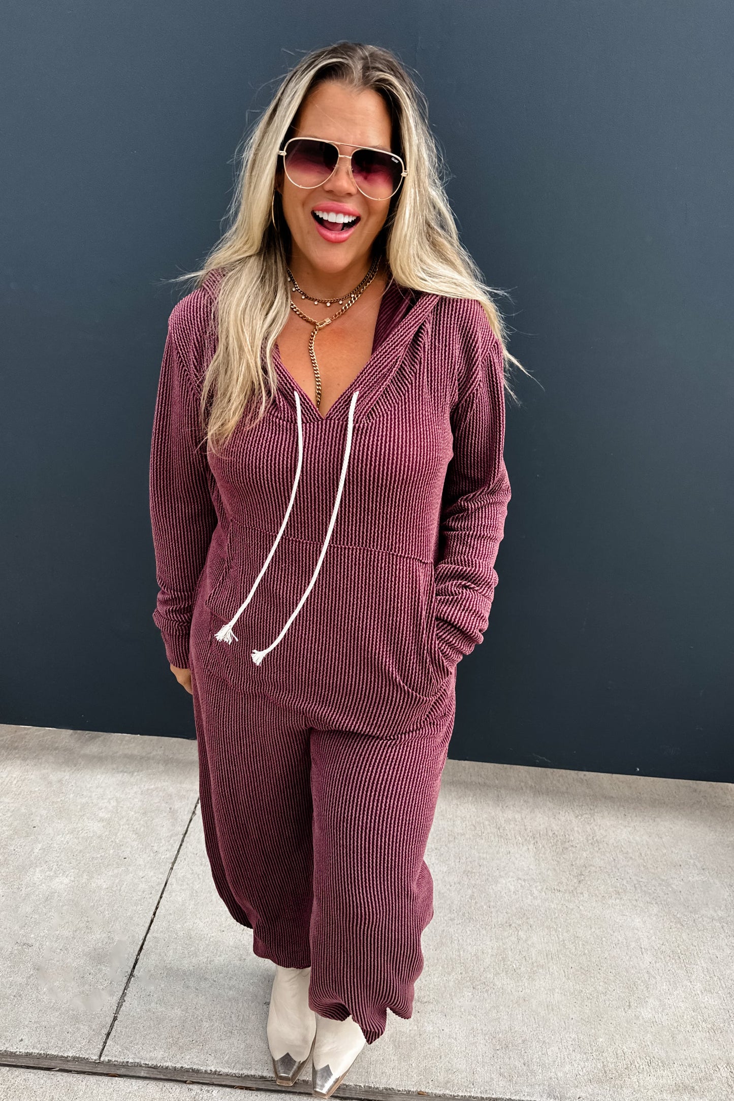 Pre Order: Ribbed Hayden Hoodie Jumpsuit