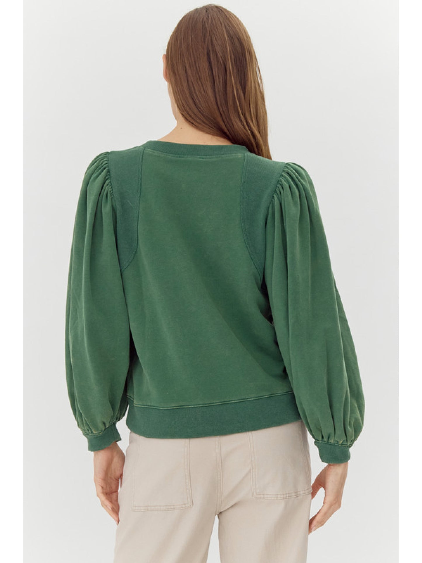 Hunter Green Cute & Cozy Washed Sweatshirt