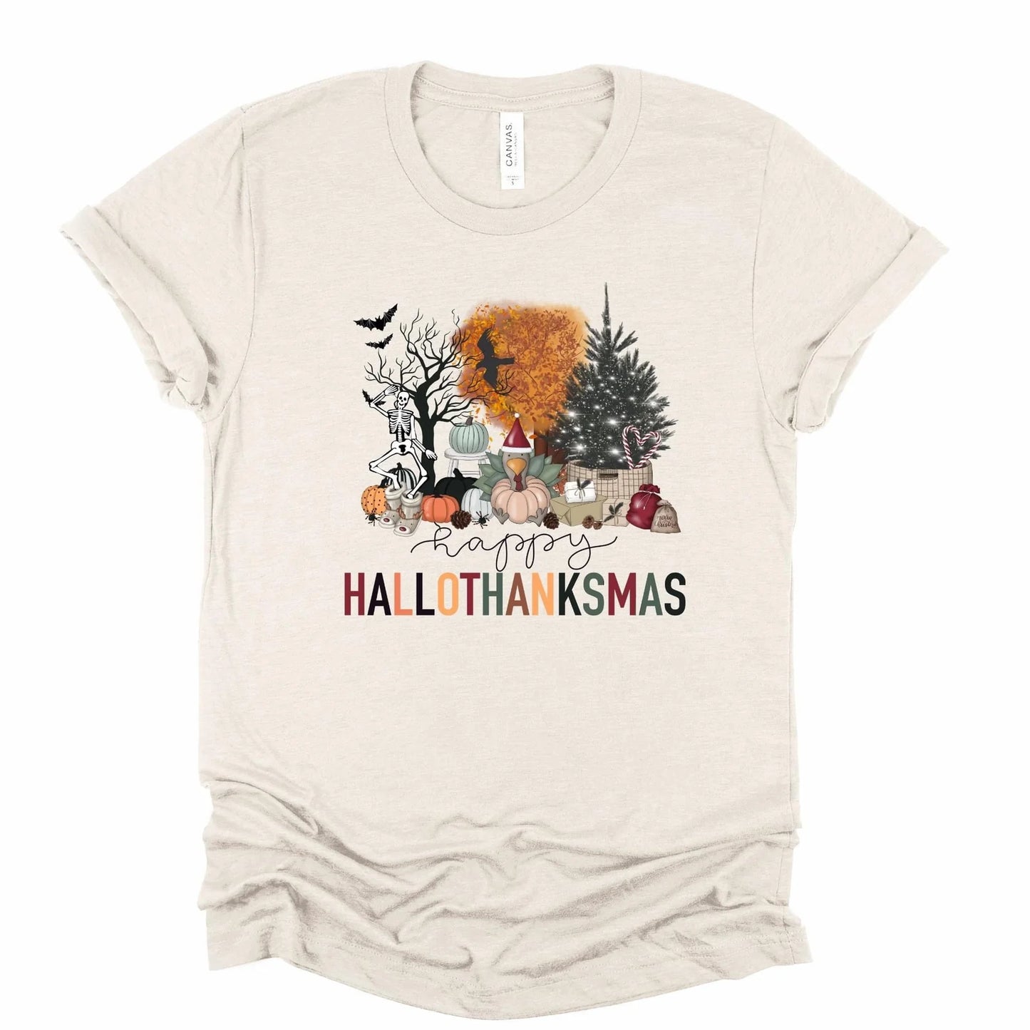 Happy Hallothanksmas Graphic Tee or Sweatshirt - 2 color options
