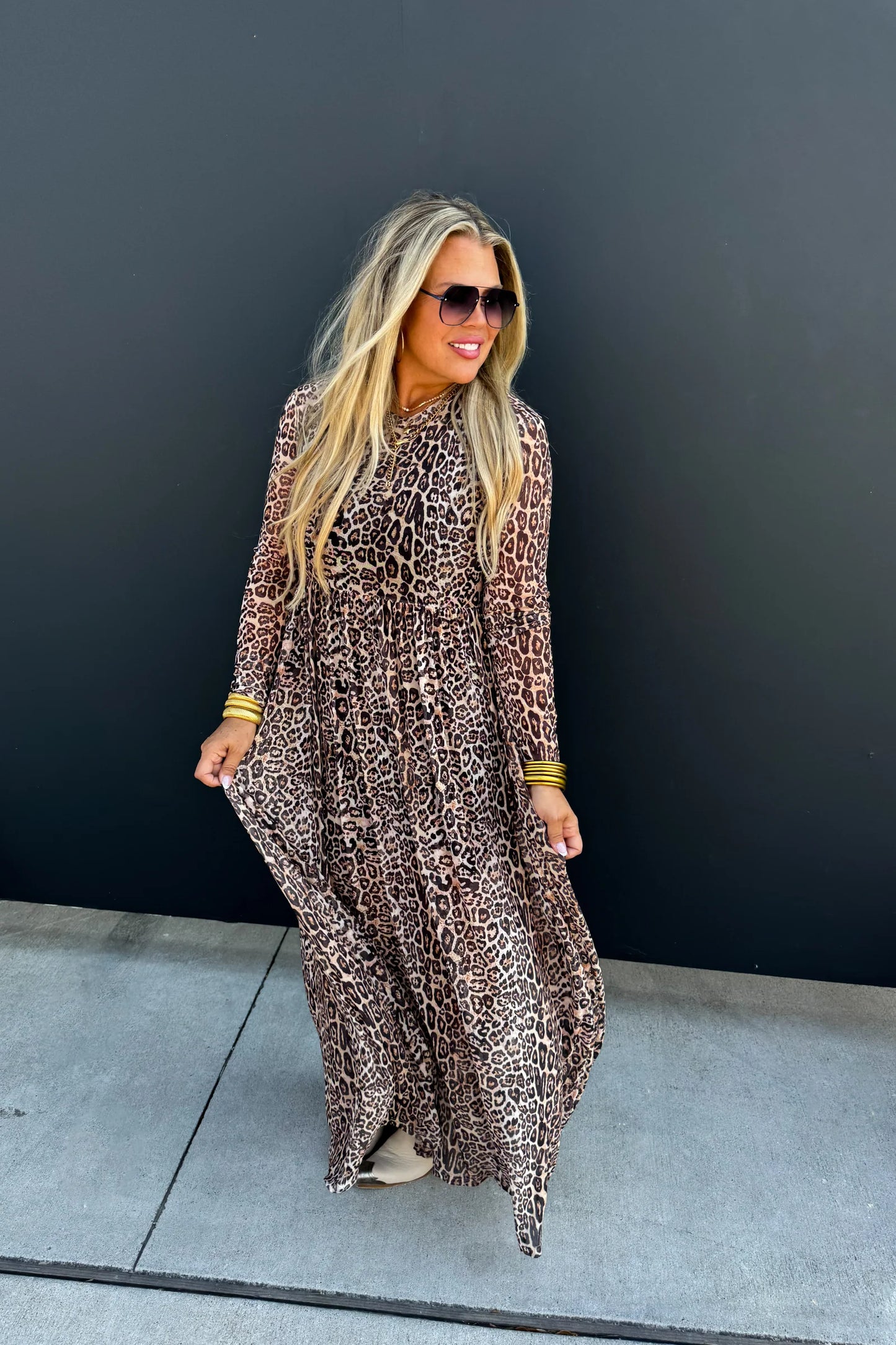 Pre Order: Carmen Sheer Cheetah Dress