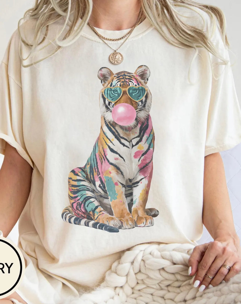 Ivory Fun Pop Tiger Graphic Tee or Sweatshirt