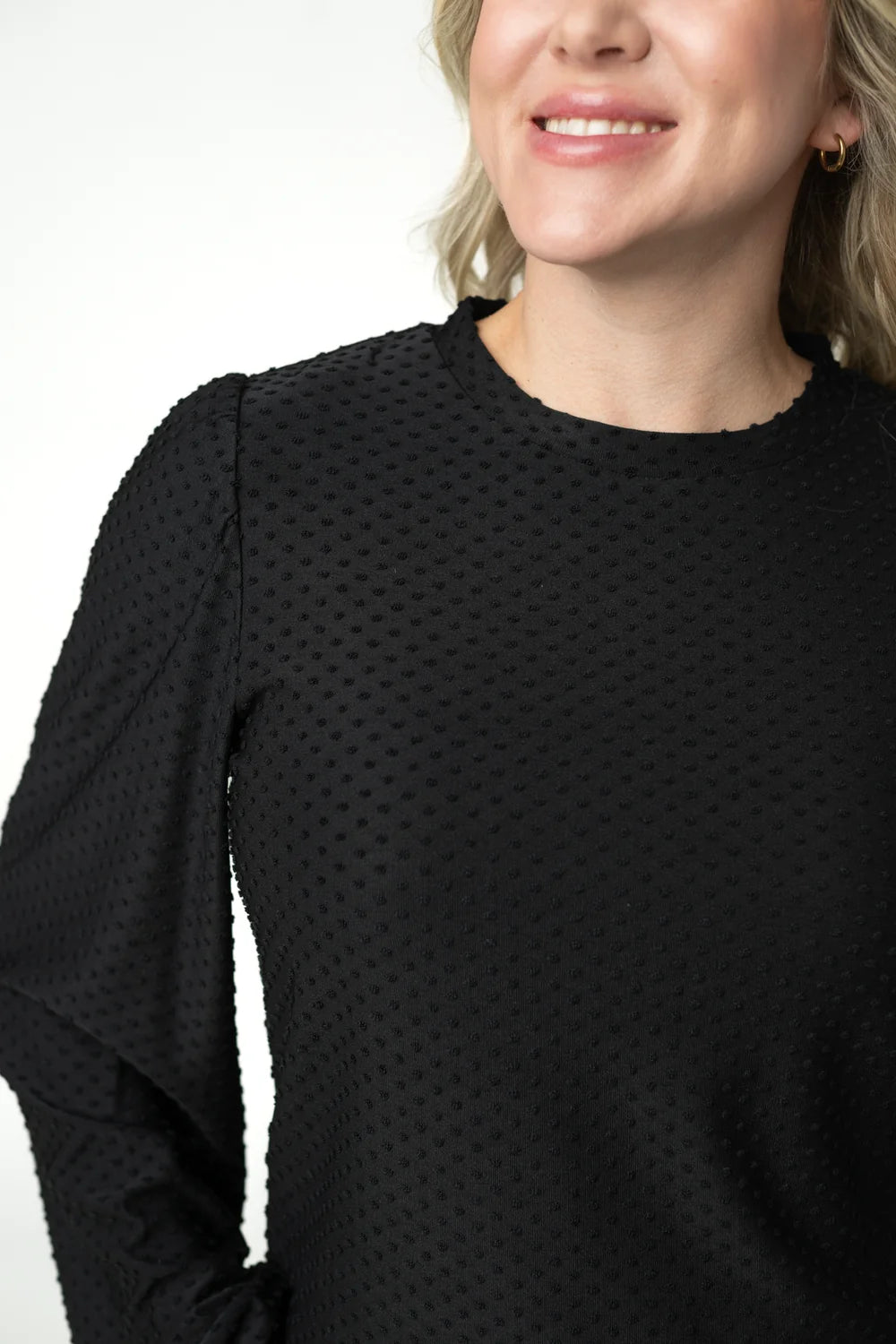 Black Long Sleeve Dot Top