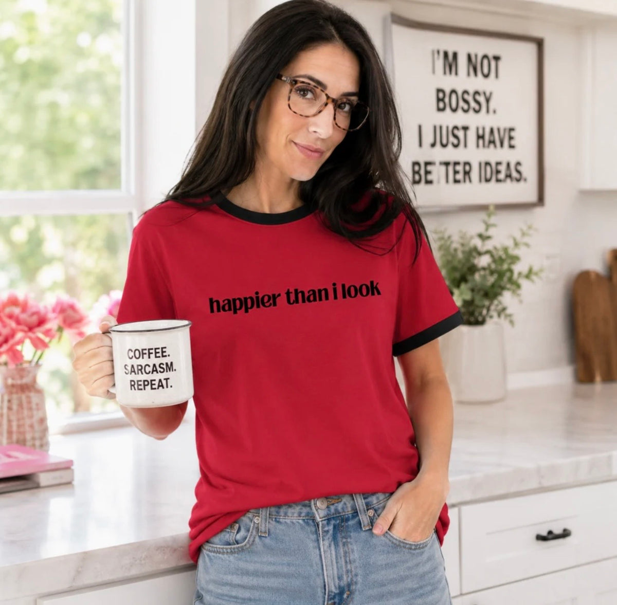 Happier Than I Look Graphic Tee