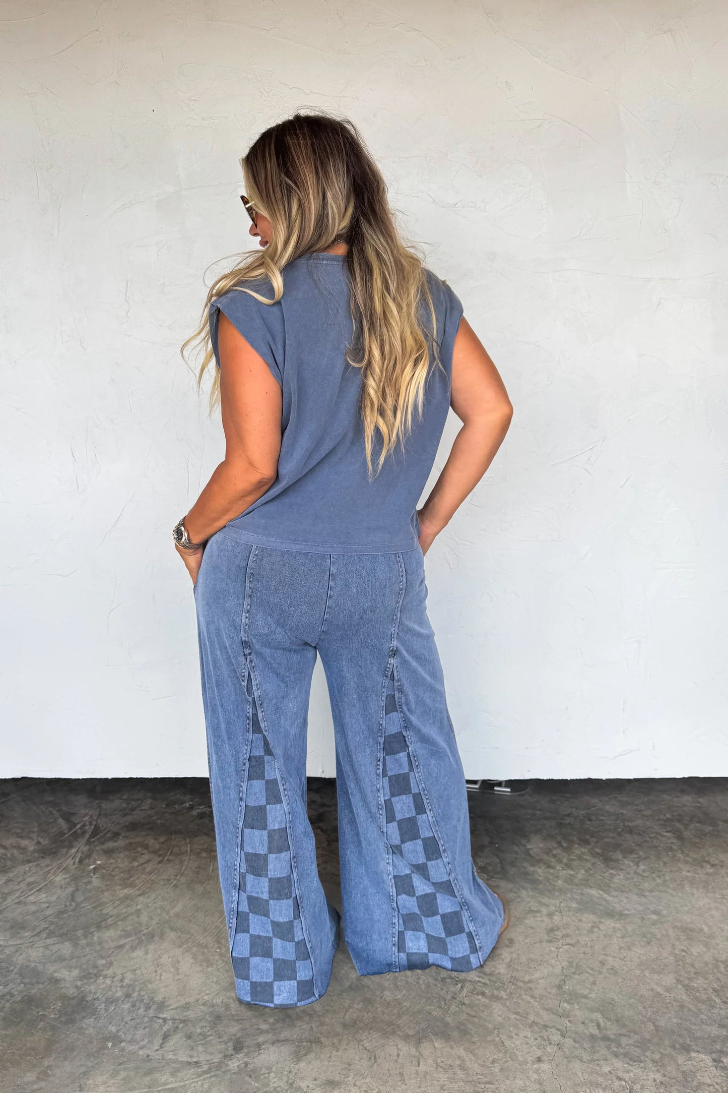 Pre Order: Groove on Checker Flare Pants