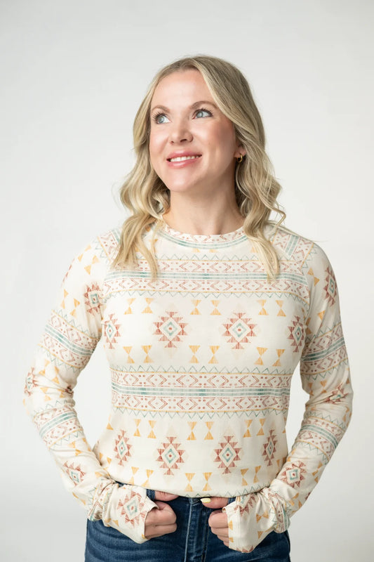 Desert Geometric Long Sleeve Top