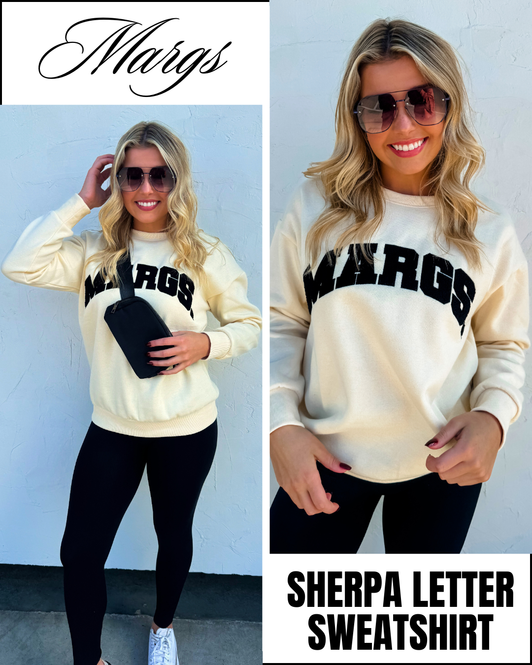 Pre Order: Margs Sherpa Letter Sweatshirt