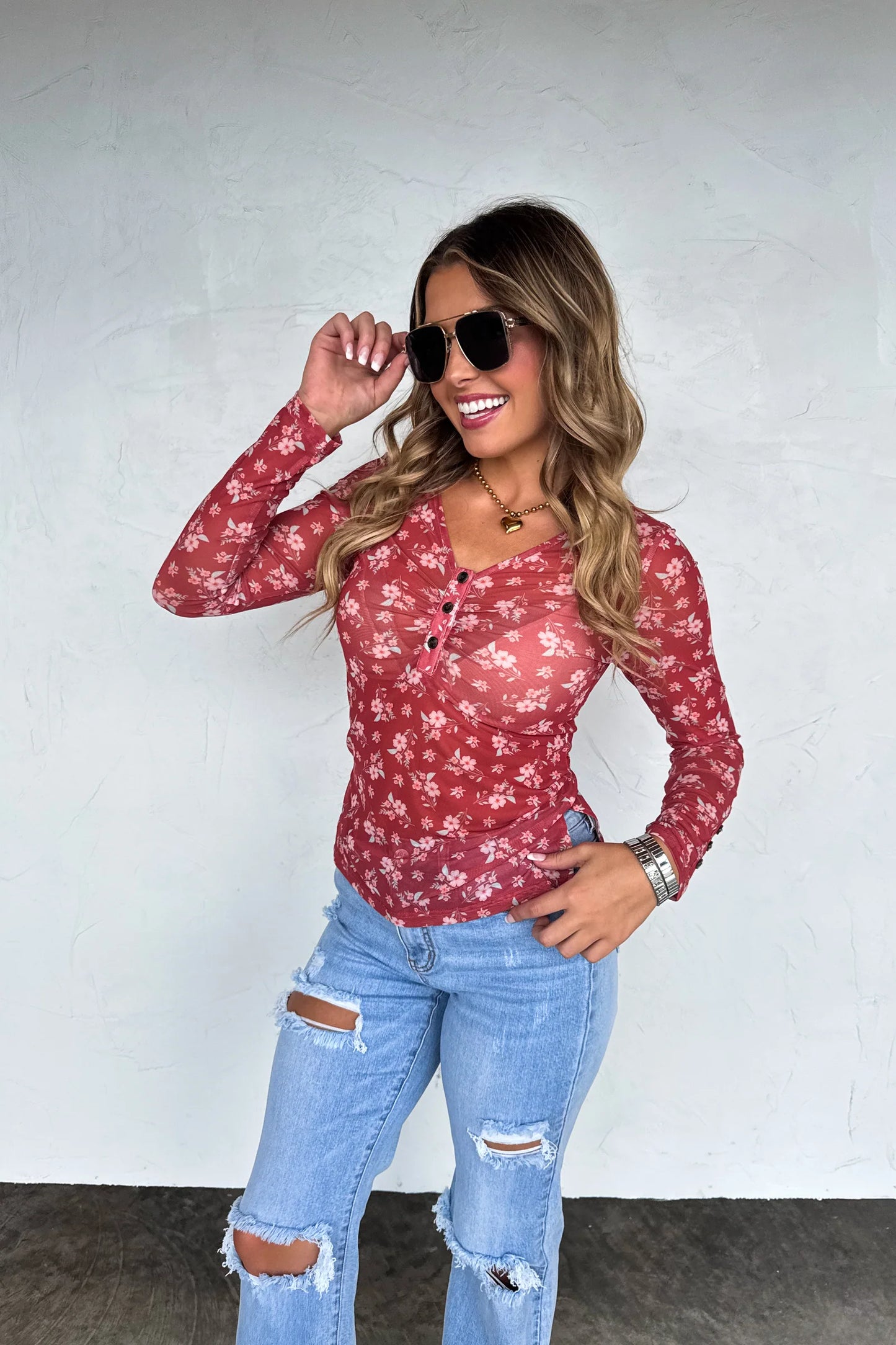 Pre Order: Annie V-neck Mesh Top