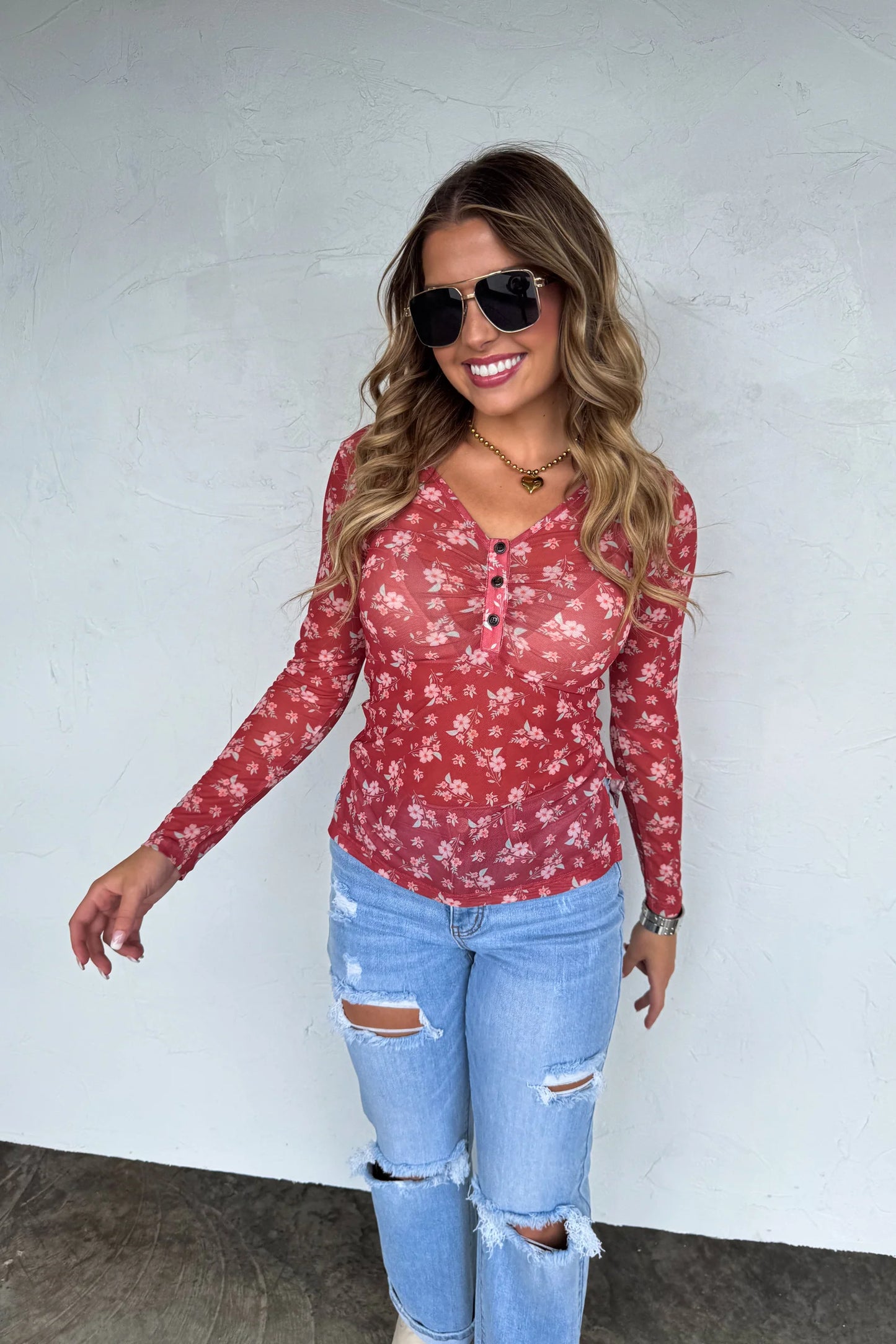 Pre Order: Annie V-neck Mesh Top
