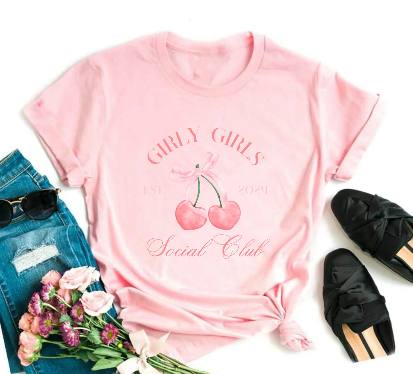 Girly Girls Social Club Cherry Tee Graphic Tee