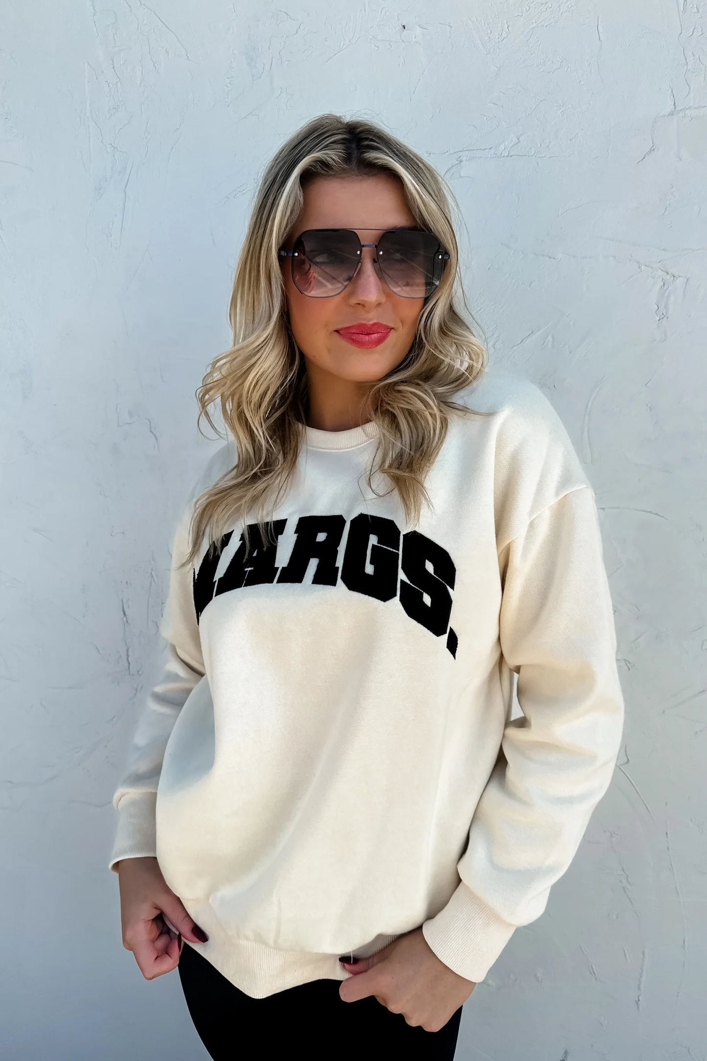 Pre Order: Margs Sherpa Letter Sweatshirt