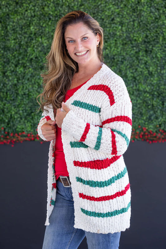 Christmas Stripe Cardigan Sweater