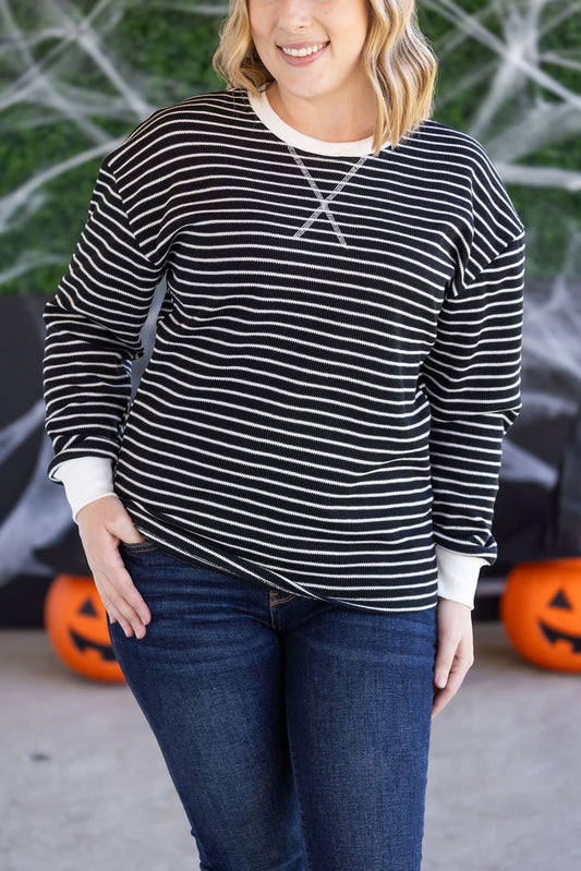 Lola Black Striped Thermal Top