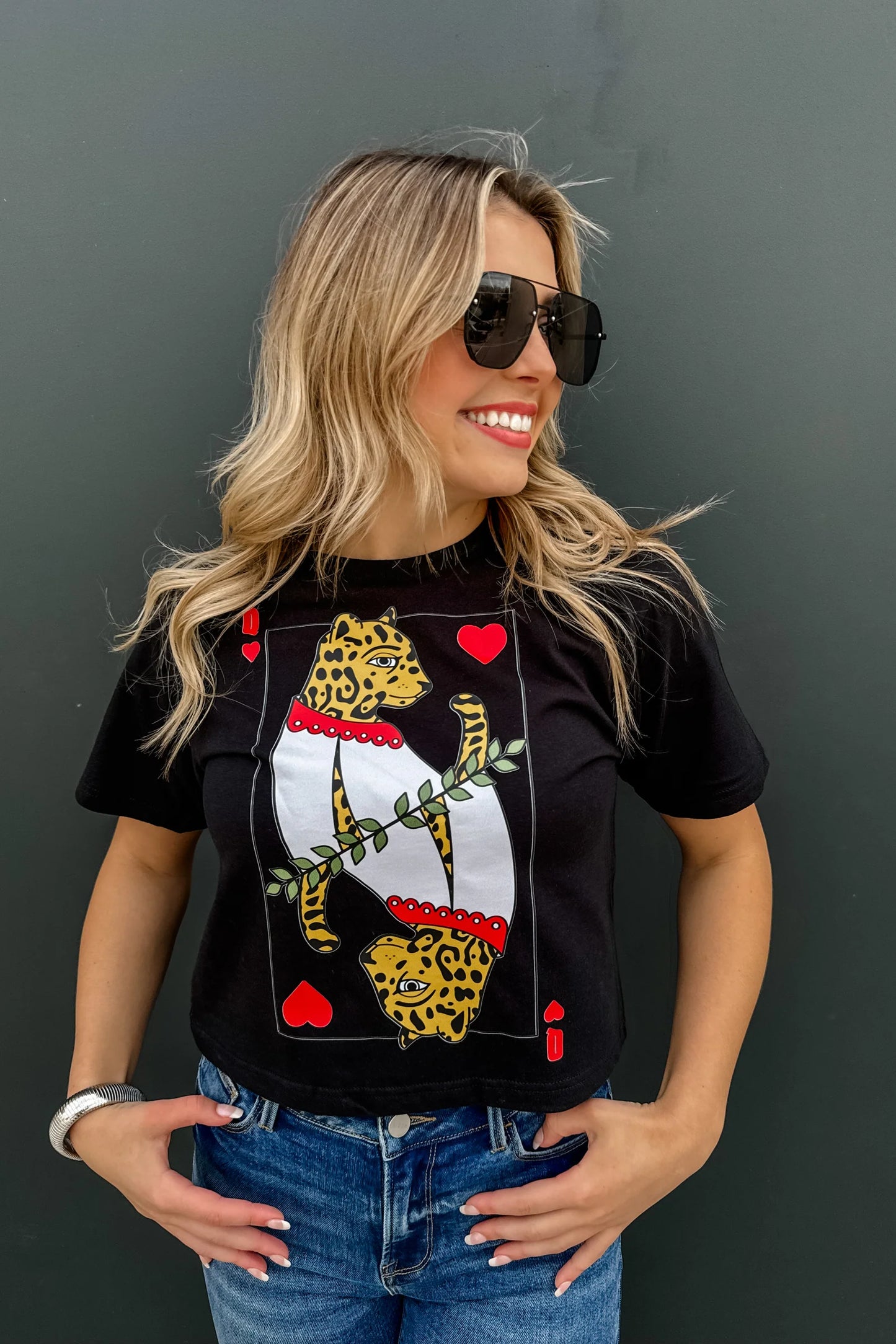 Pre Order: Cheetah Queen Of Hearts Graphic Tee