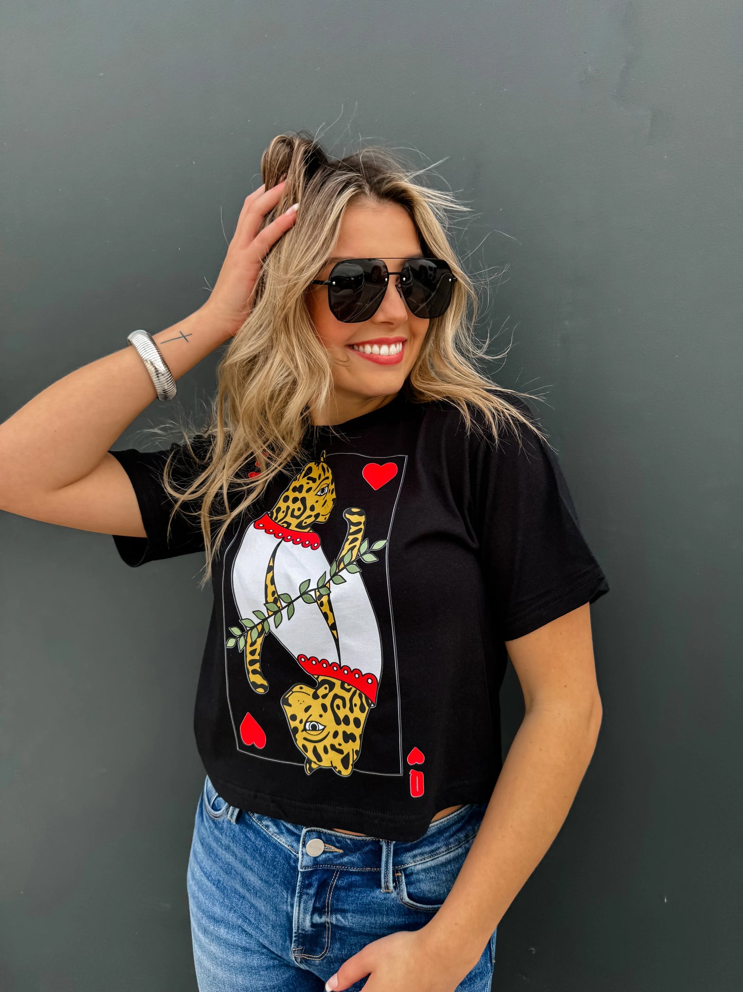 Pre Order: Cheetah Queen Of Hearts Graphic Tee