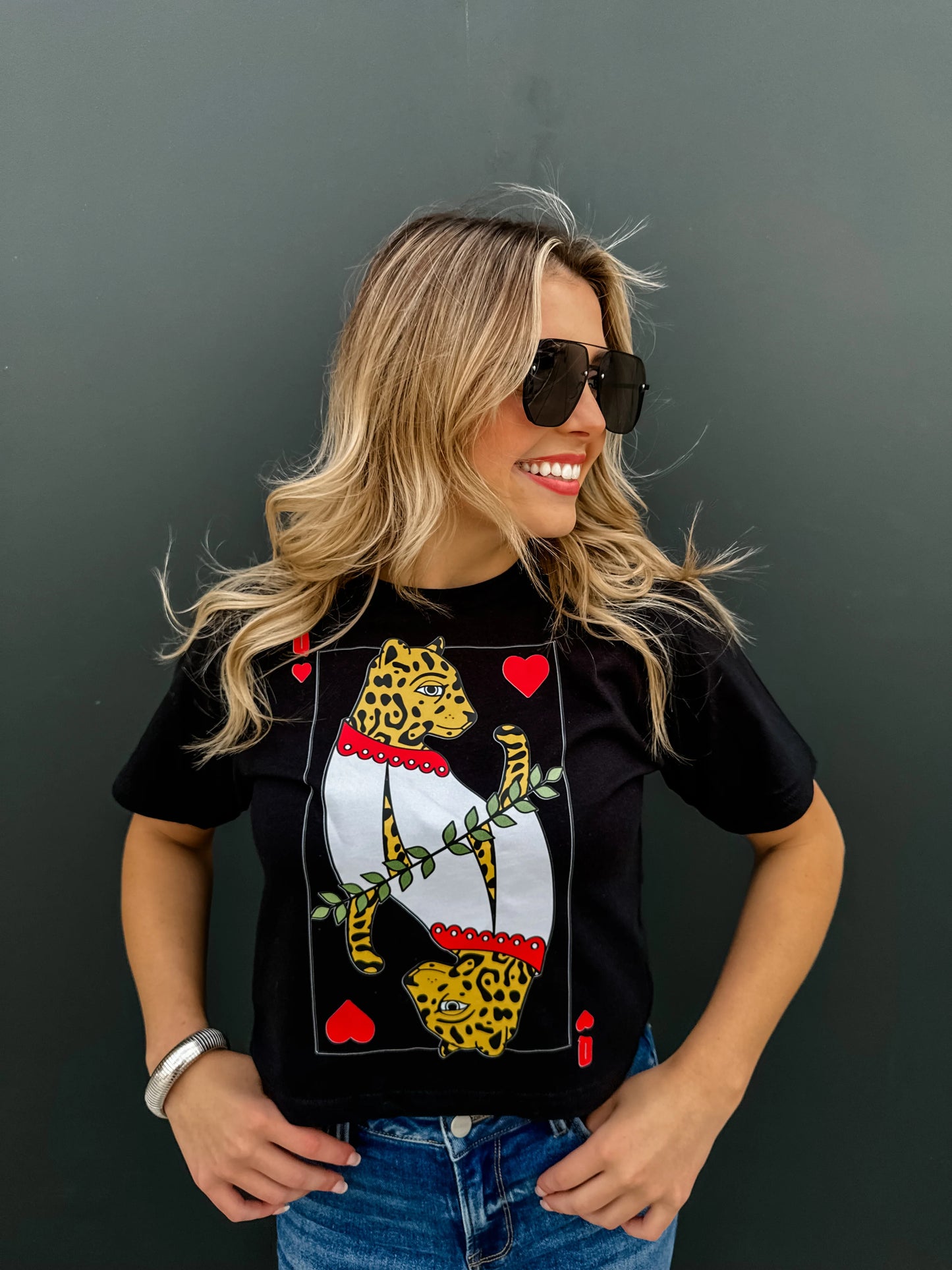 Pre Order: Cheetah Queen Of Hearts Graphic Tee