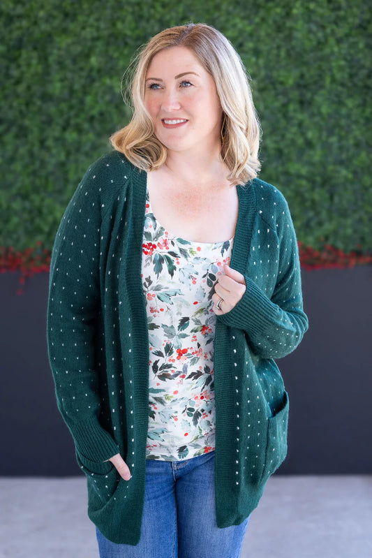 Forest Green Cardigan Sweater