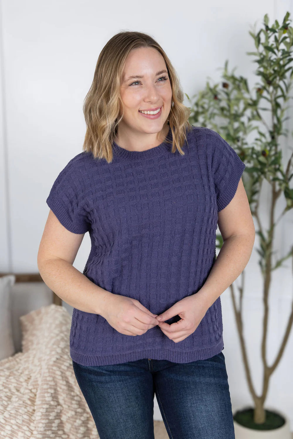 Slate Purple Knitted Top