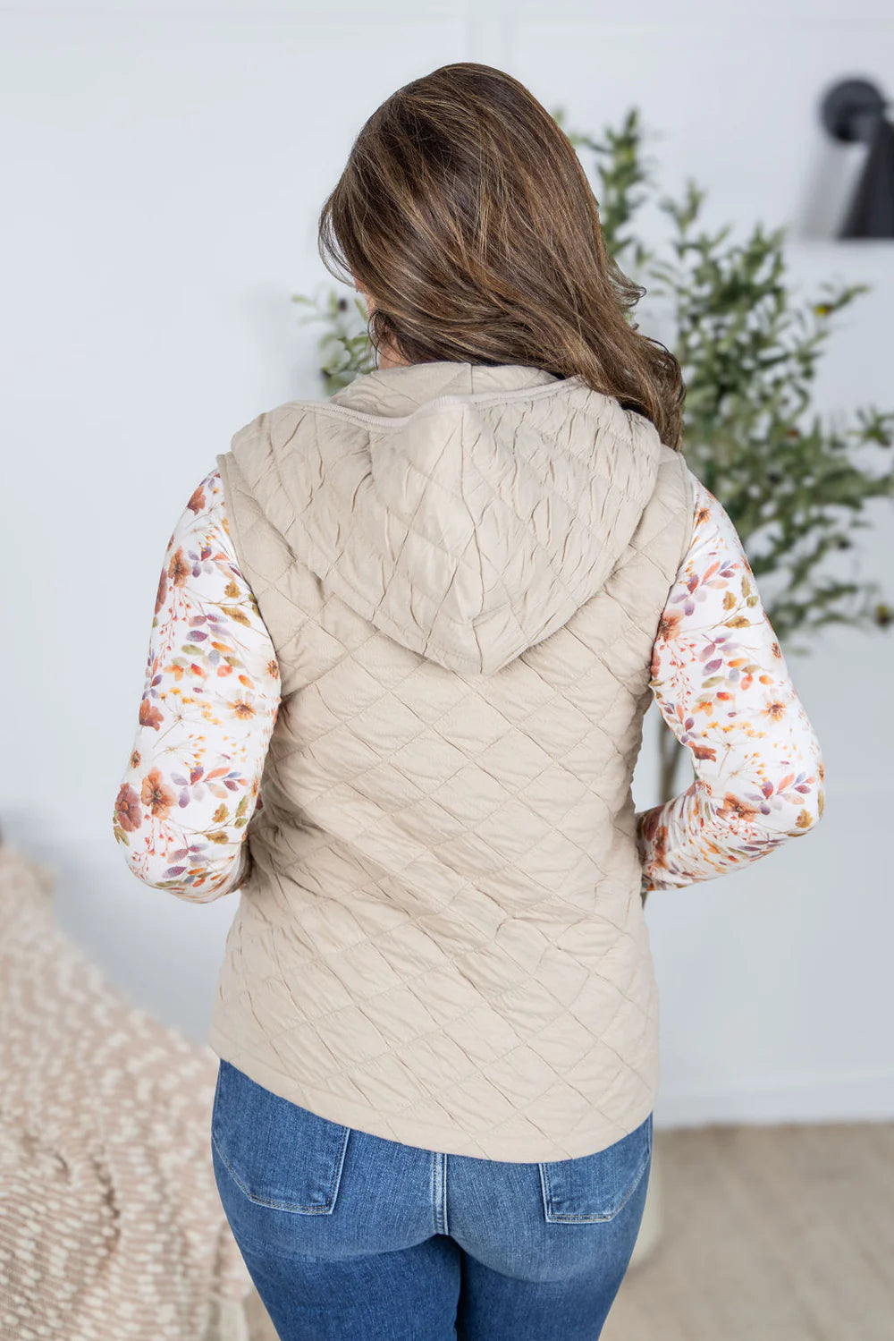 Beige Hooded Vest