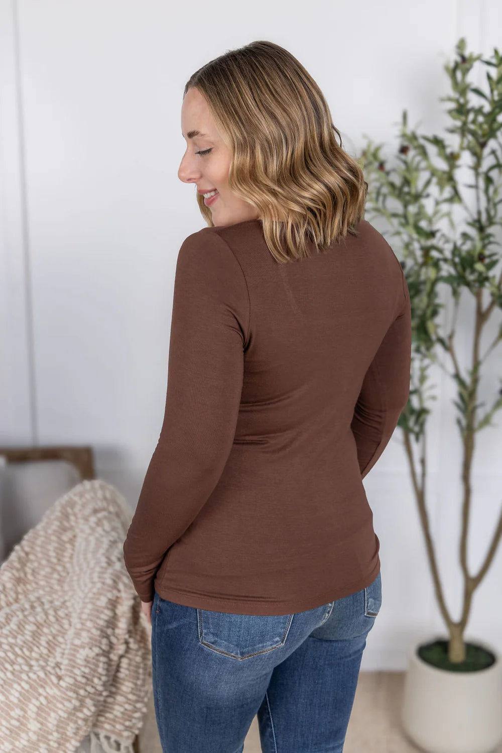 Brown Long Sleeve Top