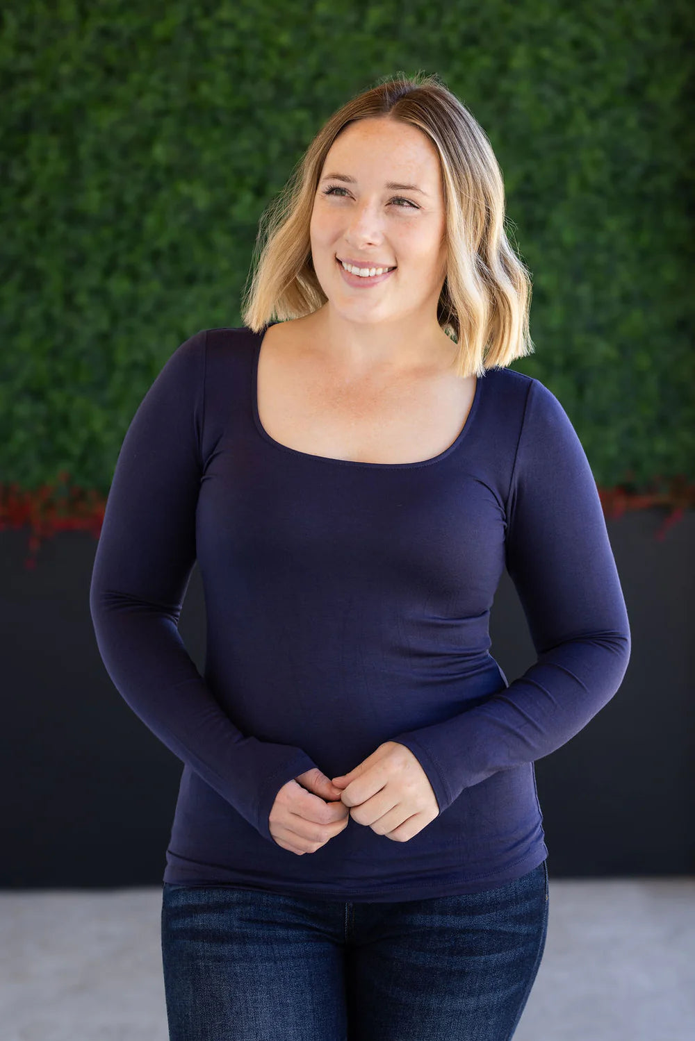 Navy Long Sleeve Top