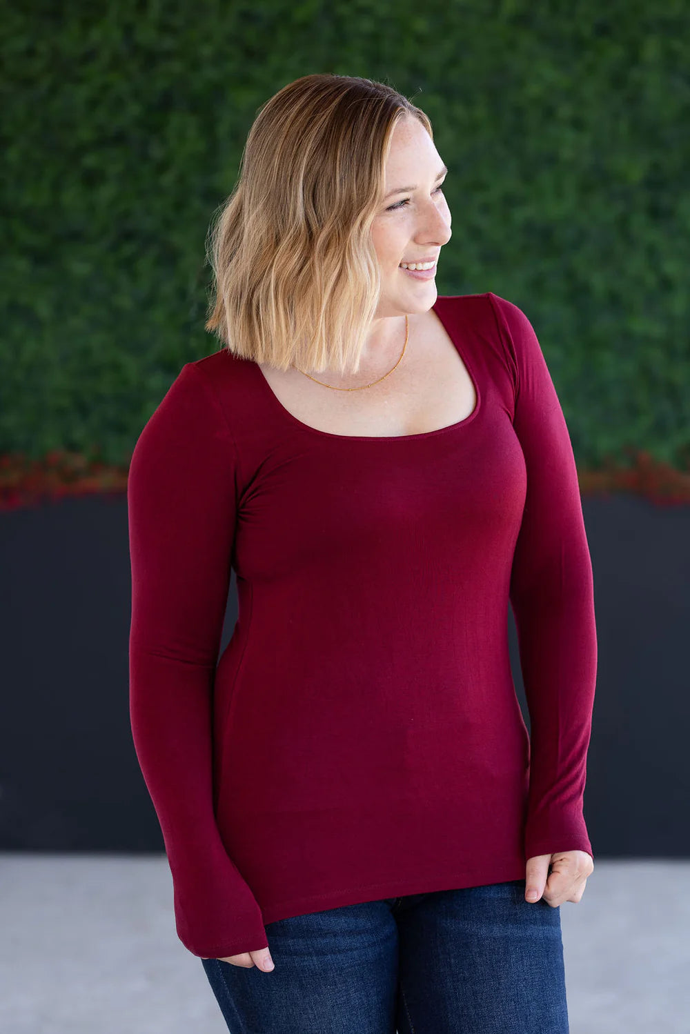 Burgundy Long Sleeve Top