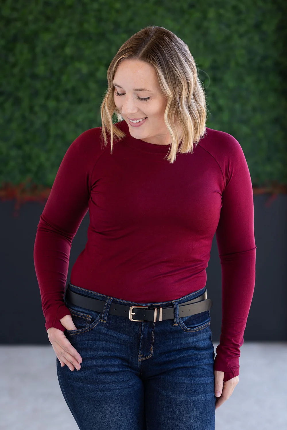 Blair Burgundy Long Sleeve Top