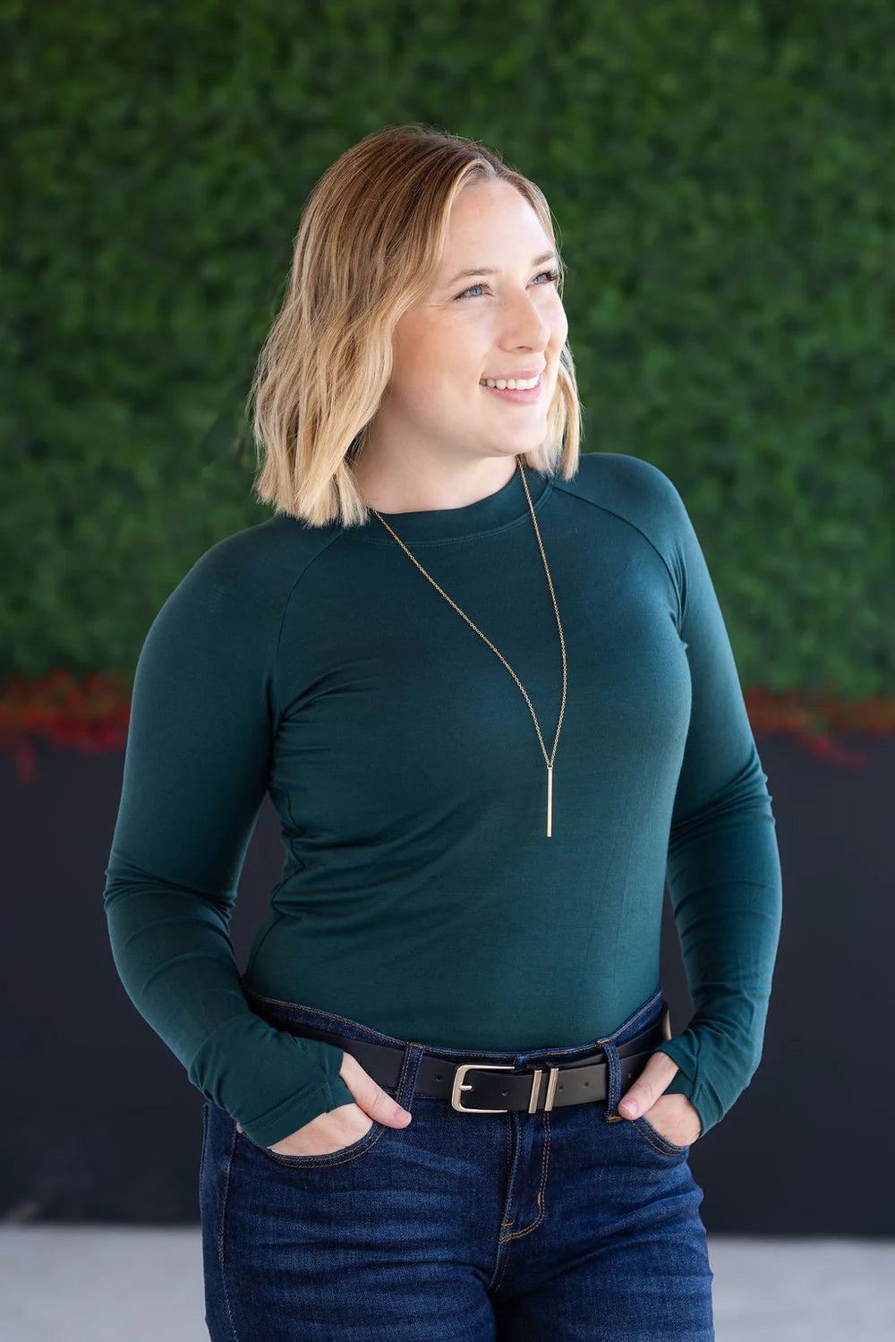 Blair Hunter Green Long Sleeve Top